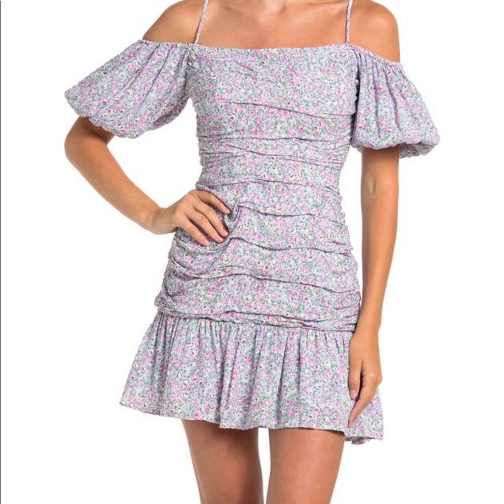 ASTR the Label Ruched Ditsy Floral Dress